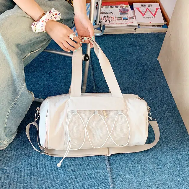 醇龙 轻便运动瑜伽健身简约大容量 尼龙布 单肩包 常规 男女同款情侣款 浅灰色/绿色/粉色