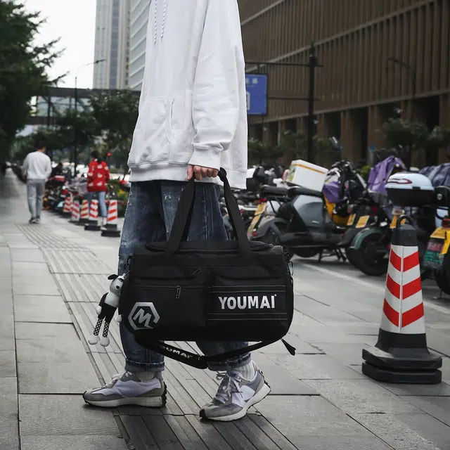 醇龙 中性风休闲简约旅游时尚百搭多功能 尼龙布 旅行包 男女同款情侣款 黑/黄/紫/红/灰/青绿/粉