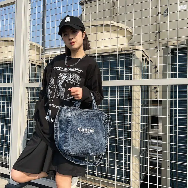醇龙  男女通用多色牛仔布斜挎包 学生上课通勤百搭轻便单肩手提包
