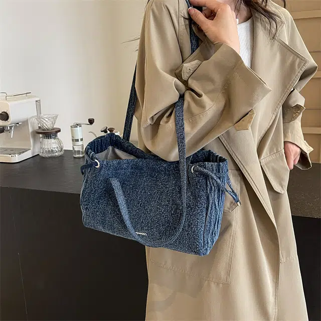醇龙  女生多色牛仔布休闲包包时尚百搭单肩包逛街斜挎包