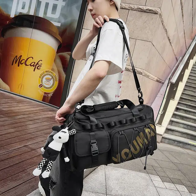 醇龙 多功能大容量运动 尼龙 旅行包 男女同款情侣款 黑色/米白色/军绿色/青绿色/红色/黄色/粉色