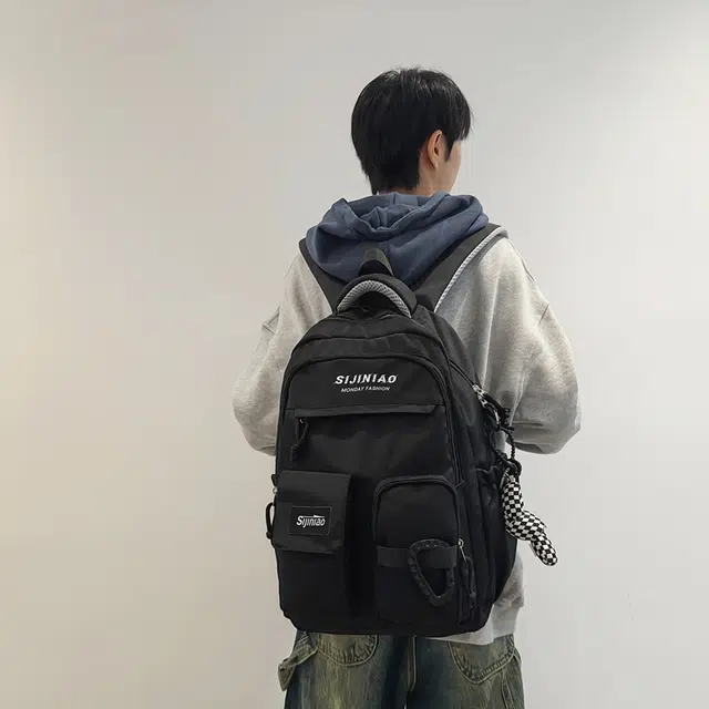 醇龙 工装包轻便时尚潮流大容量初高中休闲旅行背包 尼龙 双肩包 男女同款情侣款 多色