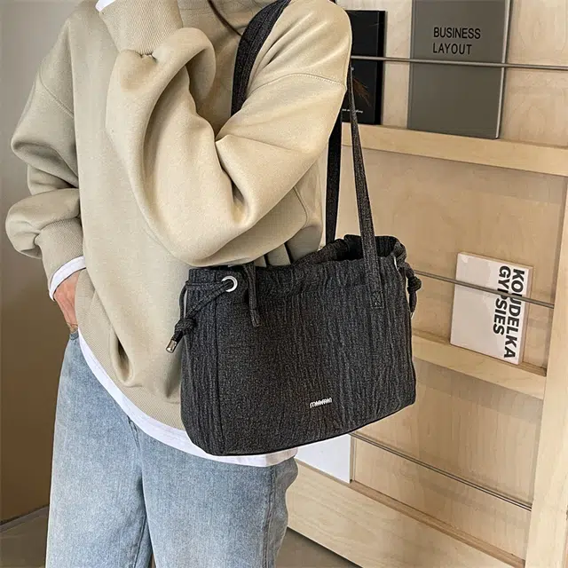 醇龙  女生多色牛仔布休闲包包时尚百搭单肩包逛街斜挎包