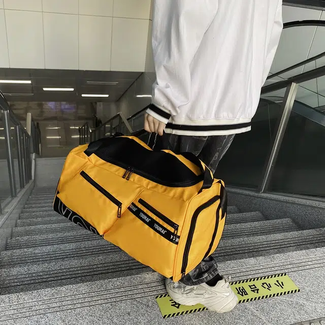 醇龙 休闲简约多功能旅游时尚百搭潮流 尼龙布 旅行包 男女同款情侣款 黄/红/黑/粉/卡其/绿