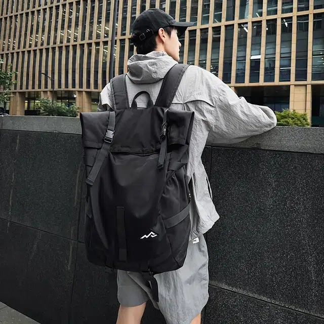 醇龙 大容量篮球潮牌运动旅行背包旅游包 牛津布 双肩包 常规 男女同款情侣款 黑色/灰色
