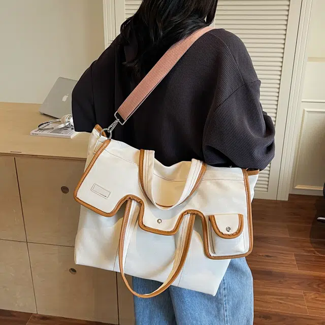 醇龙 时尚百搭方形帆撞色设计 尼龙 托特包单肩手提包 常规 男女同款情侣款 多色