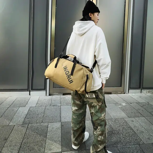 醇龙 多功能运动大容量 尼龙 旅行包 男女同款情侣款 黑色/卡其色/灰色