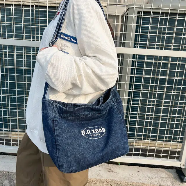 醇龙  男女通用多色牛仔布斜挎包 学生上课通勤百搭轻便单肩手提包