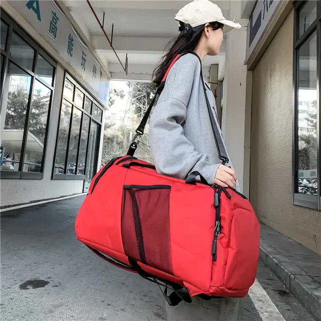 醇龙 多功能双肩大容量 牛津纺 旅行包 常规 男女同款情侣款 黑/红/灰