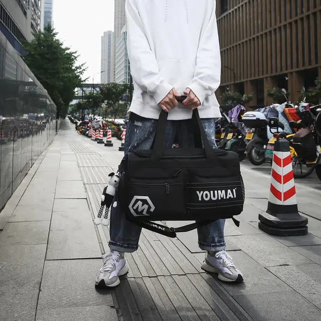 醇龙 中性风休闲简约旅游时尚百搭多功能 尼龙布 旅行包 男女同款情侣款 黑/黄/紫/红/灰/青绿/粉