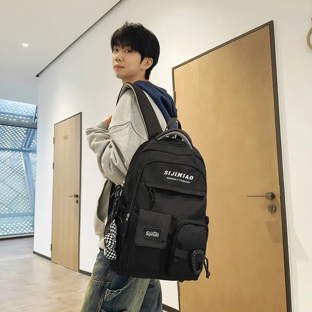 醇龙 工装包轻便时尚潮流大容量初高中休闲旅行背包 尼龙 双肩包 男女同款情侣款 多色