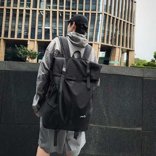醇龙 大容量篮球潮牌运动旅行背包旅游包 牛津布 双肩包 常规 男女同款情侣款 黑色/灰色