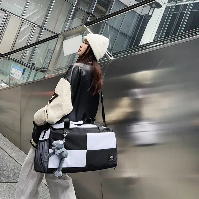 醇龙 大容量短途旅行干湿分离多用 牛津布 单肩包 男女同款情侣款 黑/青绿/蓝/灰/粉/紫/黄/红/白