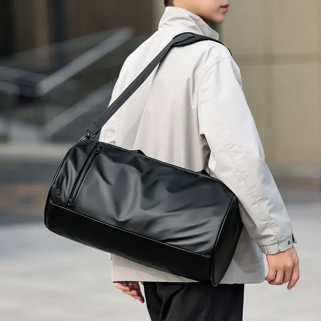 茵初 轻便防水时尚大容量百搭 尼龙 手提包 常规 男女同款情侣款 黑色/灰色