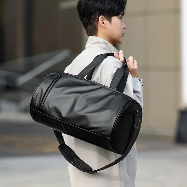 茵初 轻便防水时尚大容量百搭 尼龙 手提包 常规 男女同款情侣款 黑色/灰色