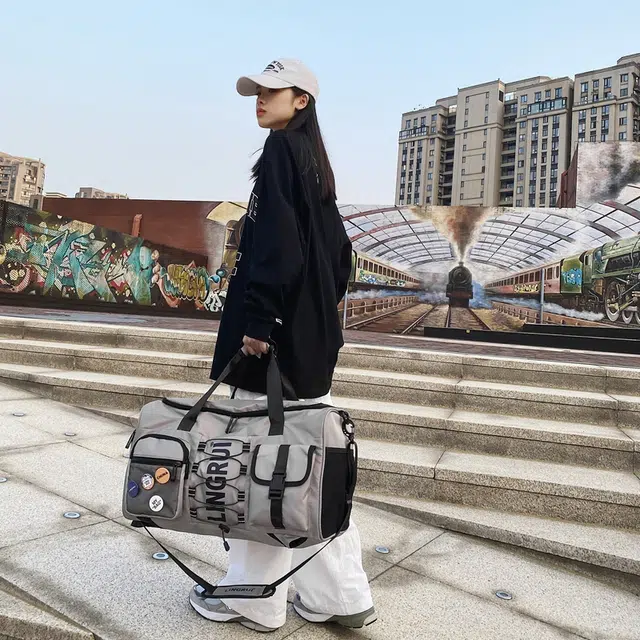 醇龙 多功能休闲时尚拉链开合 尼龙 旅行包 男女同款情侣款 多色