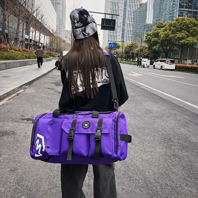 醇龙 大容量多功能干湿分离带独立鞋仓 牛津布 旅行包 男女同款情侣款 黑/黄/灰/白/紫/粉/青绿/桔红