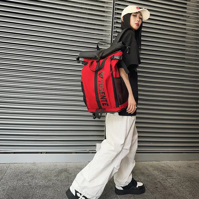 醇龙 休闲百搭潮牌运动 牛津布 双肩包 男女同款情侣款 深灰/浅灰/黑/红