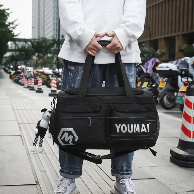 醇龙 中性风休闲简约旅游时尚百搭多功能 尼龙布 旅行包 男女同款情侣款 黑/黄/紫/红/灰/青绿/粉