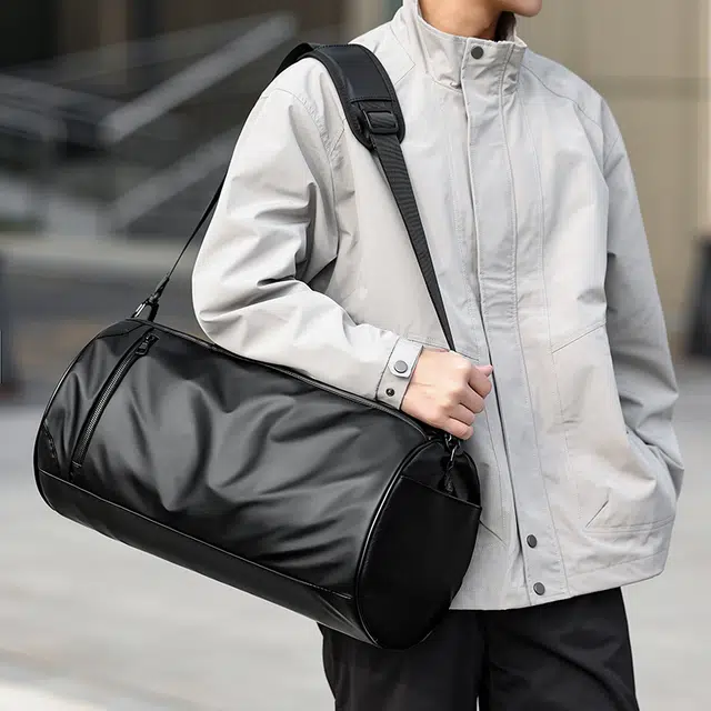 茵初 轻便防水时尚大容量百搭 尼龙 手提包 常规 男女同款情侣款 黑色/灰色