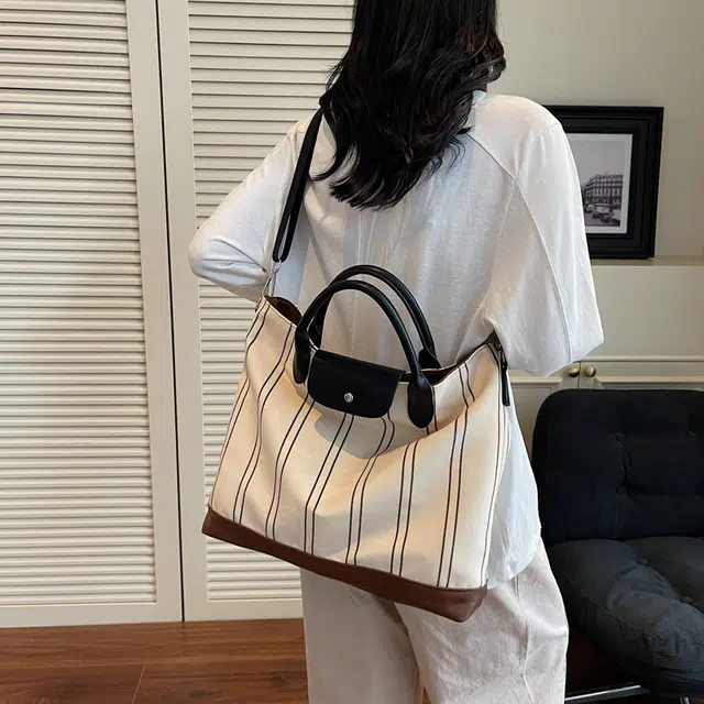 醇龙 高级感通勤斜挎托特包女帆布大容量购物袋休闲单肩包 尼龙 手提包 常规 男女同款情侣款 多色