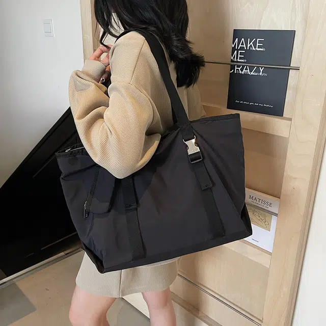 醇龙 大容量时尚简约手提托特包百搭休闲通勤 尼龙 单肩包 常规 男女同款情侣款 多色