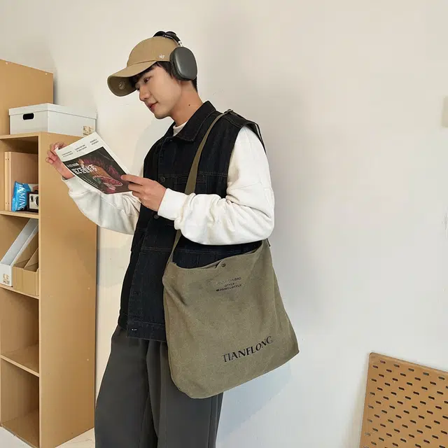 醇龙 休闲时尚 帆布 帆布包手提单肩包 男女同款情侣款