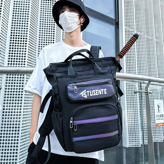 茵初 大容量羽毛球包多功能短途旅行背包电脑包 牛津布 双肩包 常规 男女同款情侣款 多色