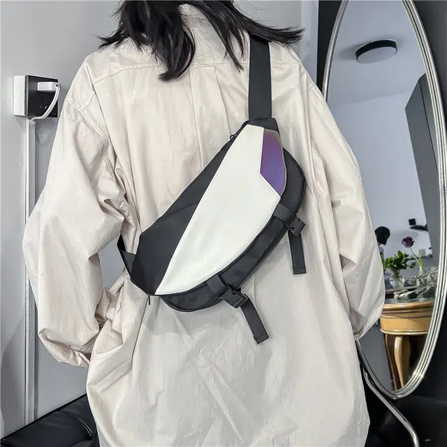 醇龙  男女通用双色斜挎包百搭背包运动骑行机能单肩包时尚胸包