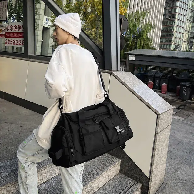 醇龙 多口袋纯色干湿分离 大容量 尼龙 旅行包 男女同款情侣款 多色