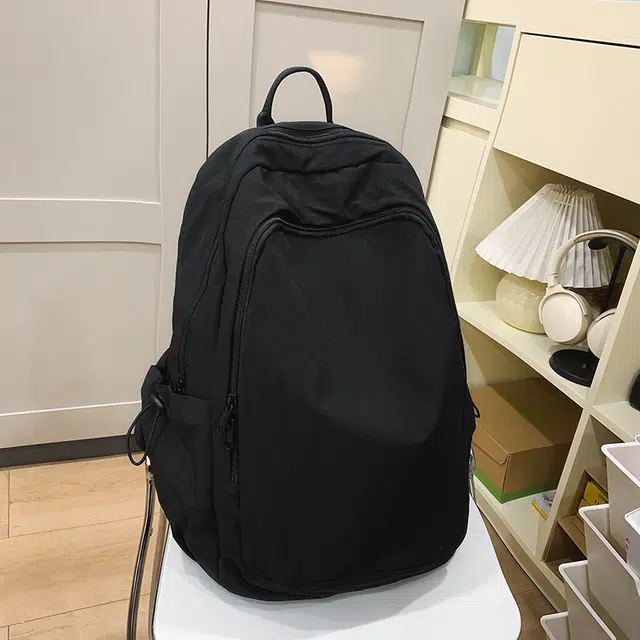 醇龙 书包韩版时尚纯色轻便大容量百搭旅行背包潮 尼龙 双肩包 常规 男女同款情侣款 多色