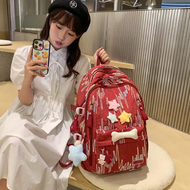 醇龙 百搭简约大容量减负旅行 双肩包 尼龙 女款 多色