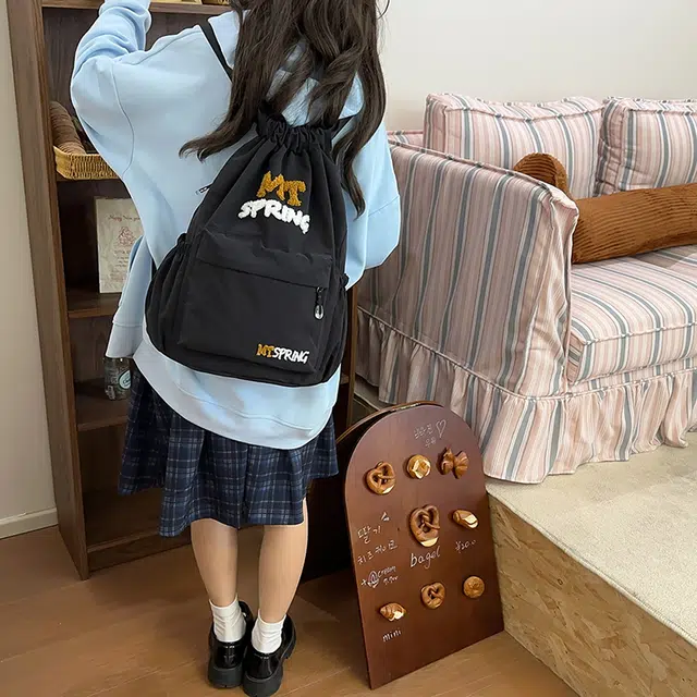 醇龙 小众抽绳通勤旅行轻便简约 尼龙 双肩包 女款 多色