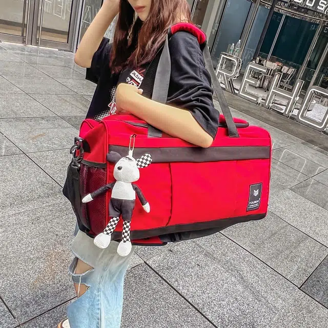醇龙 大容量 简约纯色干湿分离 尼龙布 单肩包 男女同款情侣款 黑/黄/蓝/青绿/红/卡其/粉