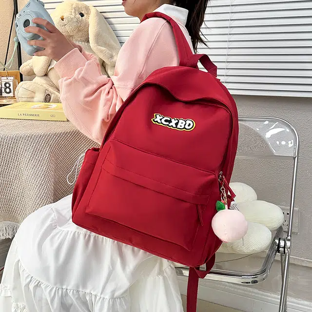 醇龙  尼龙男女通用多色书包学生韩版纯色大容量耐磨双肩包旅行背包