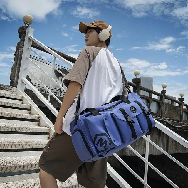 醇龙 休闲简约多功能干湿分离旅游时尚百搭 牛津复合布 旅行包 常规 男女同款情侣款 黑/卡其/红/粉/紫/黄/青绿/牛仔蓝/军绿