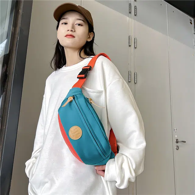 醇龙 潮流百搭运动休闲 牛津纺 胸包 常规 男女同款情侣款 浅灰色/卡其色/橘红色/湖绿色/黑色