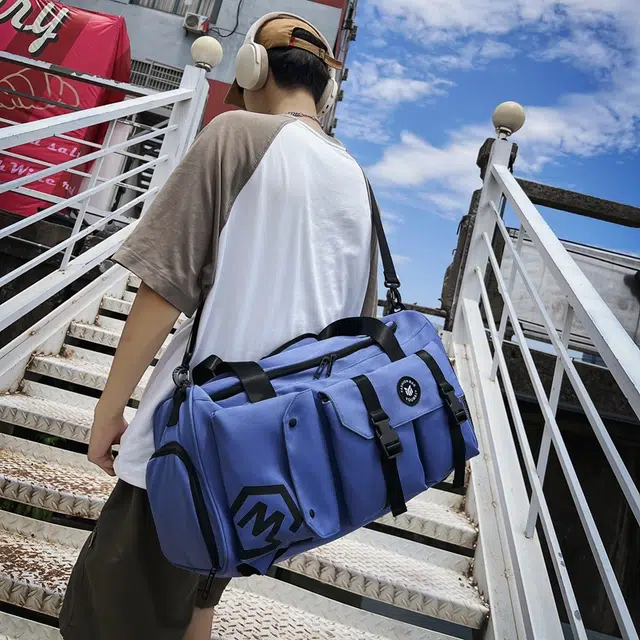 醇龙 休闲简约多功能干湿分离旅游时尚百搭 牛津复合布 旅行包 常规 男女同款情侣款 黑/卡其/红/粉/紫/黄/青绿/牛仔蓝/军绿