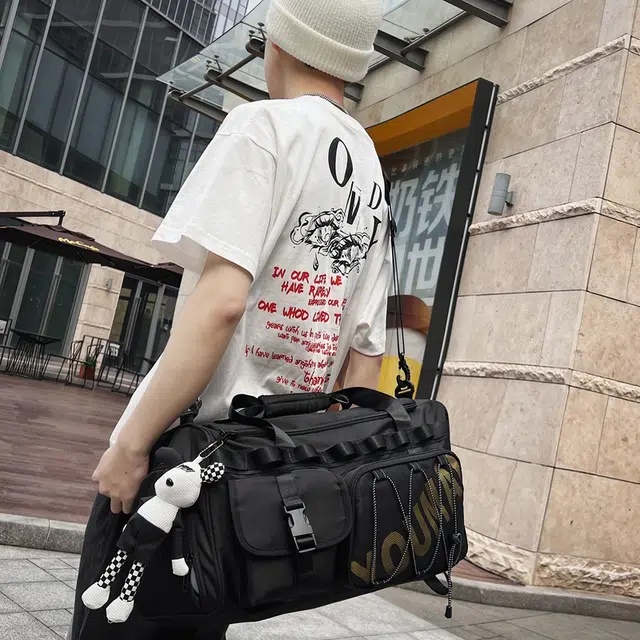 醇龙 多功能大容量运动 尼龙 旅行包 男女同款情侣款 黑色/米白色/军绿色/青绿色/红色/黄色/粉色