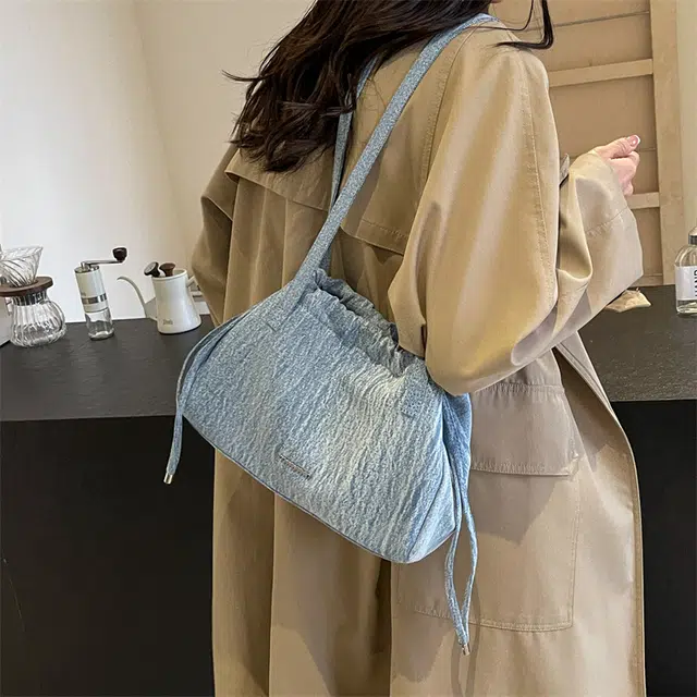 醇龙  女生多色牛仔布休闲包包时尚百搭单肩包逛街斜挎包
