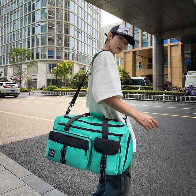 醇龙 多口袋干湿分离 尼龙 旅行包 男女同款情侣款 黑/军绿/灰/果绿