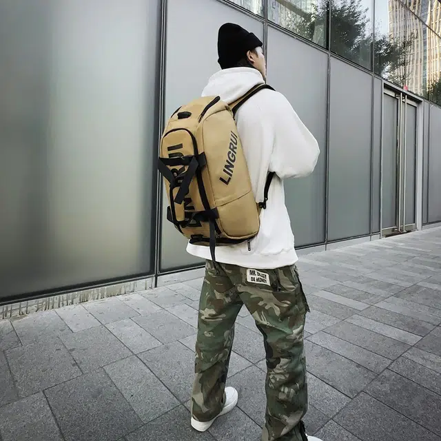 醇龙 多功能运动大容量 尼龙 旅行包 男女同款情侣款 黑色/卡其色/灰色