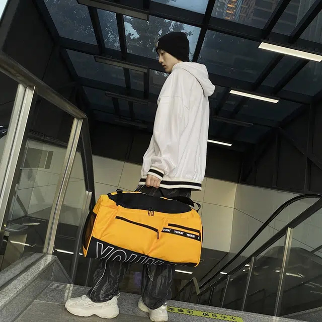 醇龙 休闲简约多功能旅游时尚百搭潮流 尼龙布 旅行包 男女同款情侣款 黄/红/黑/粉/卡其/绿