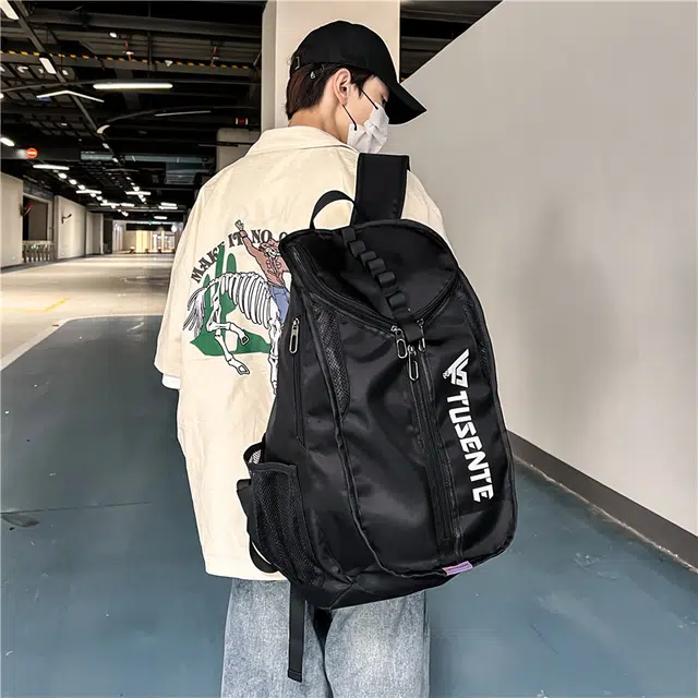 茵初 方形纯色 牛津布 双肩包 男女同款情侣款 多色