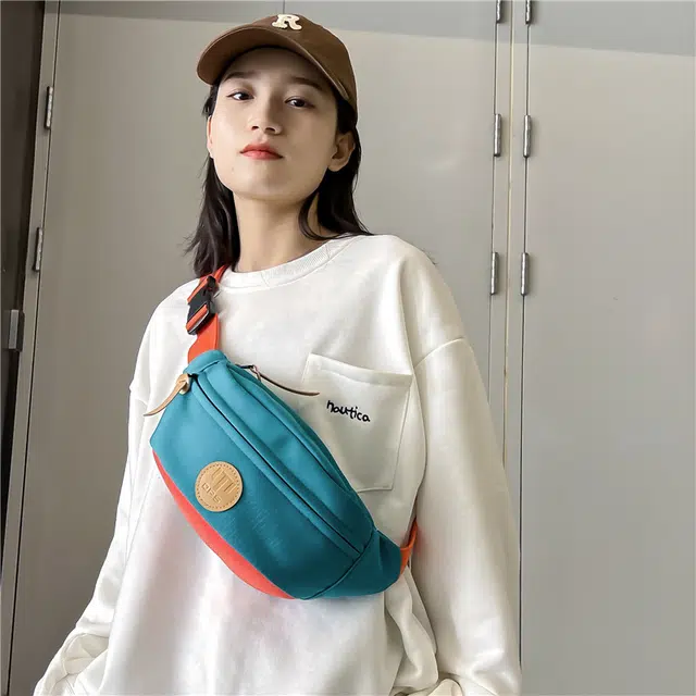 醇龙 潮流百搭运动休闲 牛津纺 胸包 常规 男女同款情侣款 浅灰色/卡其色/橘红色/湖绿色/黑色