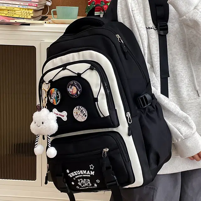 醇龙 可爱高中生初中生学生女大学生休闲旅游轻便电脑背包 帆布 双肩包 常规 女款 多色