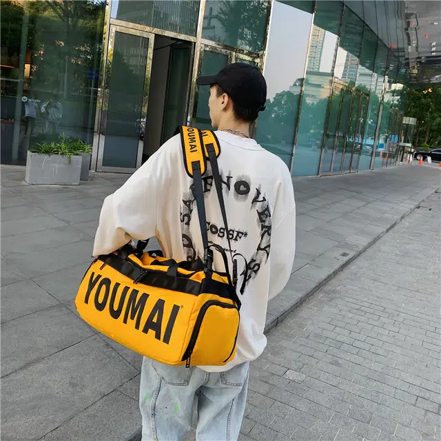 醇龙 轻便多功能大容量 尼龙 旅行包 男女同款情侣款 黄色/黑色/深灰色/卡其色/红色/绿色/粉色