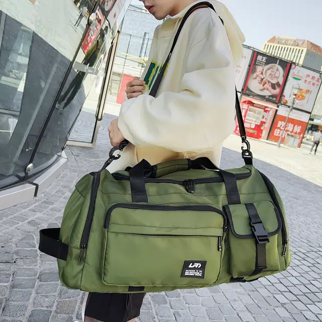 醇龙 大容量运动防水休闲 尼龙 旅行包 常规 男女同款情侣款 黑色/绿色/灰色