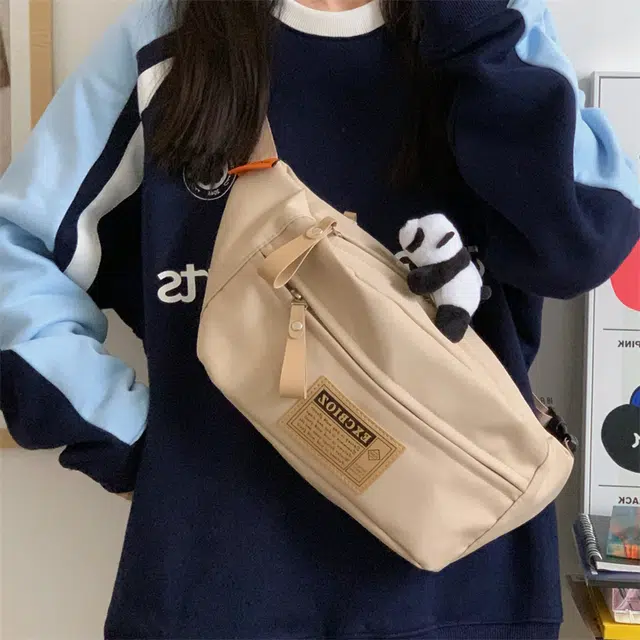 醇龙 男女通用 多色 拉链开合休闲 胸包 涤纶