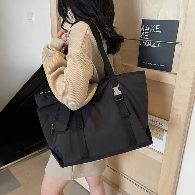 醇龙 大容量时尚简约手提托特包百搭休闲通勤 尼龙 单肩包 常规 男女同款情侣款 多色